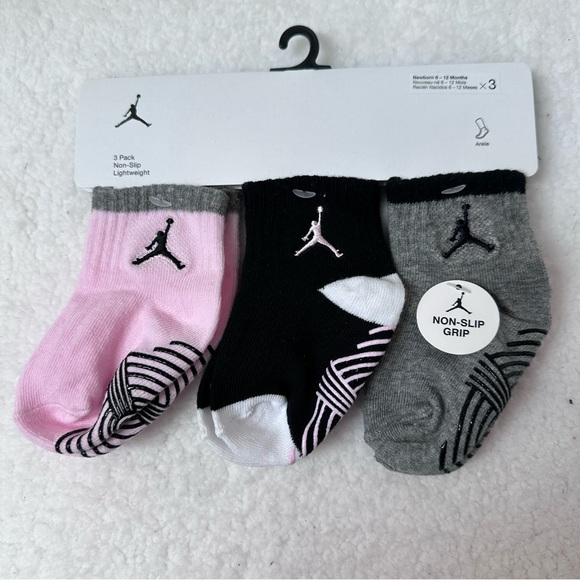 Nike Jordan Baby Socks - Pink, Black, Gray - Picture 1 of 10